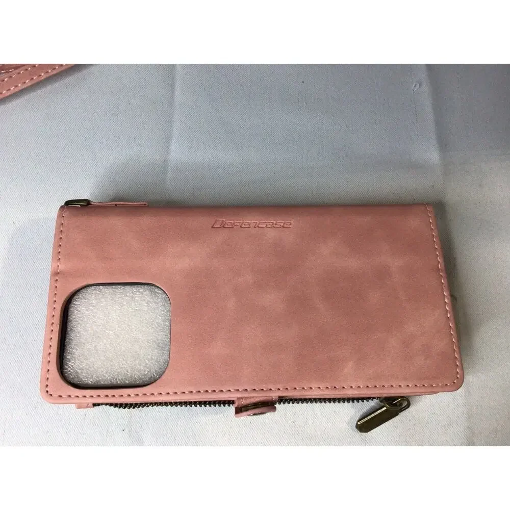 Defencase for iPhone 15 Pro Max Case Wallet with RFID Blocking Card Rose Pink